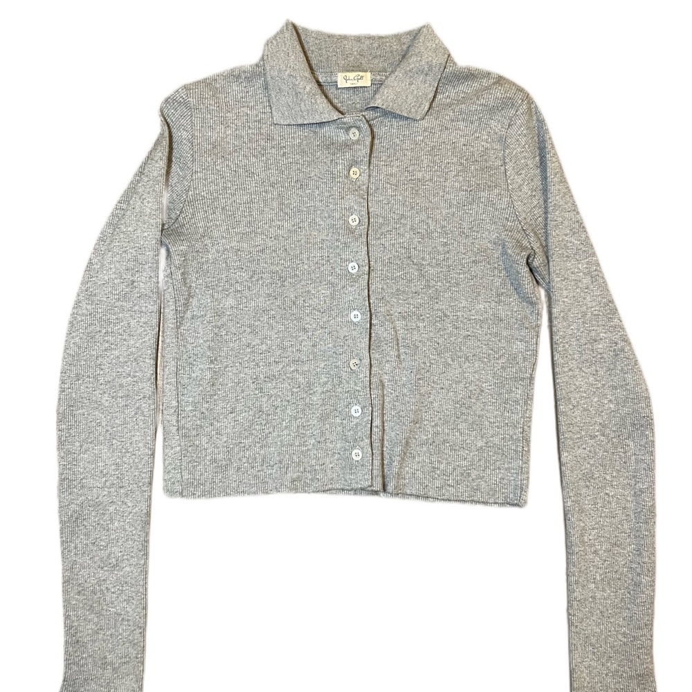 Grey button up sweater